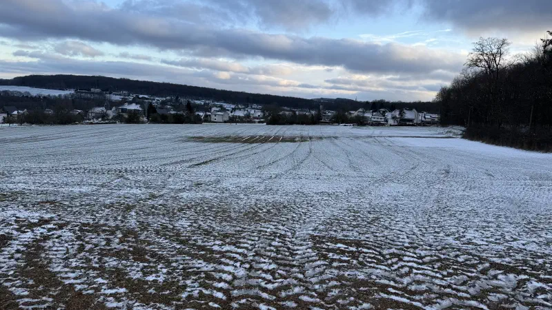 Angewann Fläche im Winter